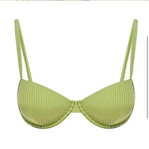 Monday Swimwear | Capri Top | Pear Wide Rib | Medium | Green | Key Lime
